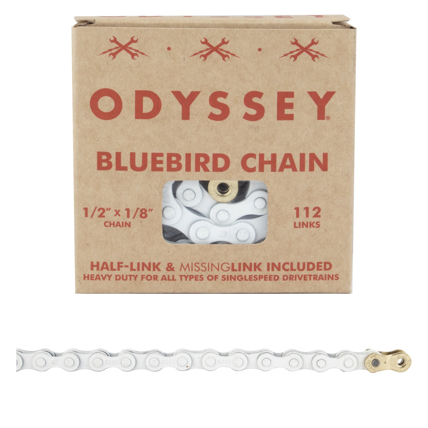 CHAIN ODY 1/2x1/8 BLUEBIRD 1s WH w/1/2LINK