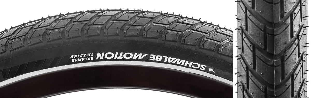 TIRE SWB MOTION BIG APPLE 16x2.0 PERF R-GUARD BK/BSK/REF ADDIX GRN E25 WIRE