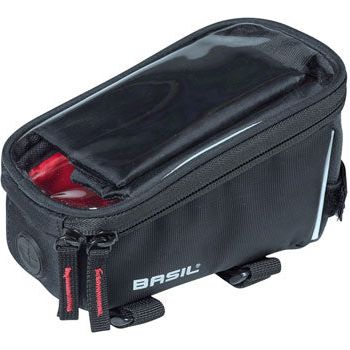 Basil Sport Design Top Tube Bag - 1L, Strap Mount, Black