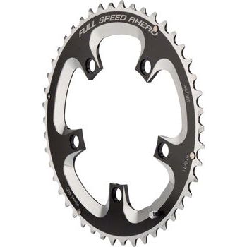 Full Speed Ahead Super Road Chainring - 46t, 110 BCD, 5-Bolt, Aluminum, N11, Black/Silver