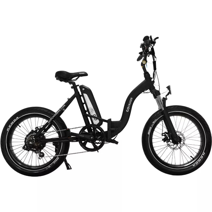 Go Power Bike 20" Go Cruiser Step Through Electric Folding Cruiser Bike - Black