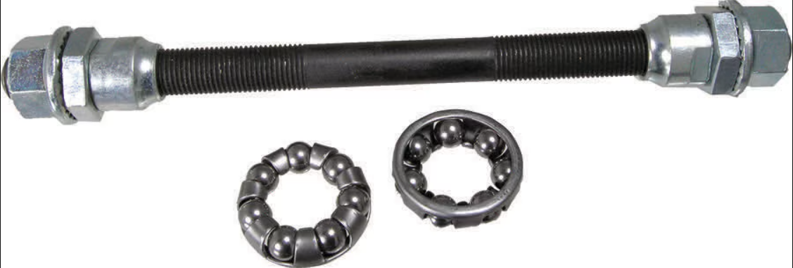 AXLE/CONES/BEARINGS, ACTION 3/8x26x164, single speed, rear