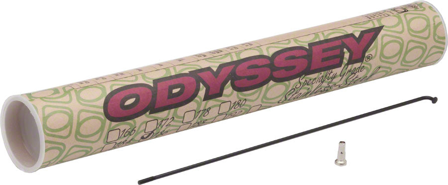 Odyssey HGS Spokes - Stainless, Straight 14g, 184mm, Black, Box of 40, Includes Nipples