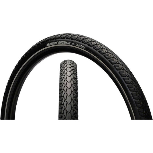 Kenda Kwick Drumlin Tire - 700 x 45, Clincher, Wire, Black/Reflective, 60tpi