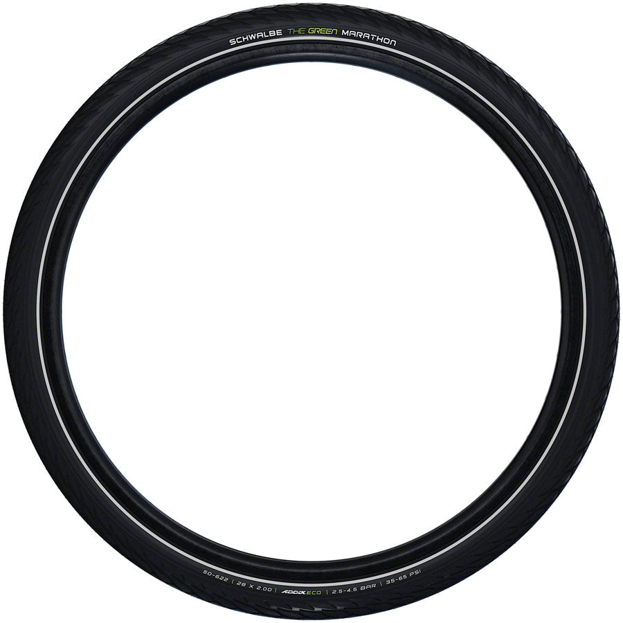 Schwalbe Green Marathon Tire - 700 x 35-37, Clincher, Wire, Black/Reflective, Performance Line, GreenGuard, TwinSkin, Addix