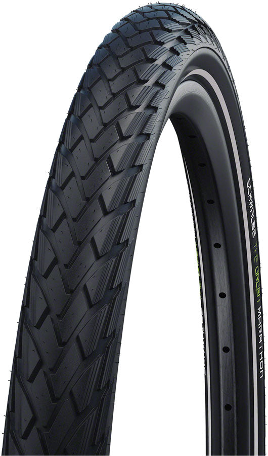 Schwalbe Green Marathon Tire - 700 x 35-37, Clincher, Wire, Black/Reflective, Performance Line, GreenGuard, TwinSkin, Addix
